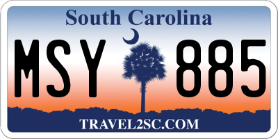 SC license plate MSY885