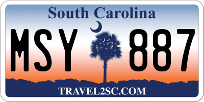 SC license plate MSY887