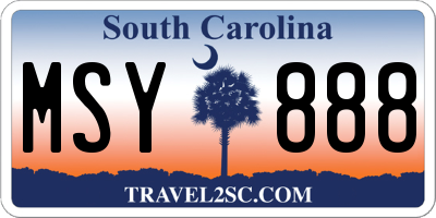 SC license plate MSY888