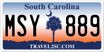 SC license plate MSY889