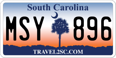 SC license plate MSY896
