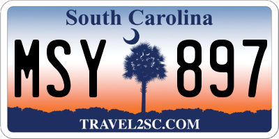 SC license plate MSY897
