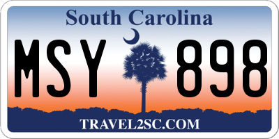 SC license plate MSY898