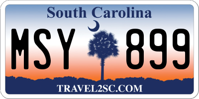 SC license plate MSY899