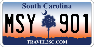 SC license plate MSY901