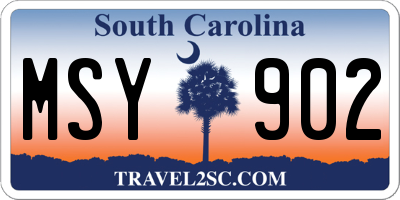 SC license plate MSY902