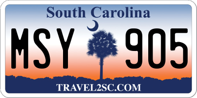 SC license plate MSY905