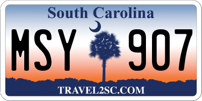 SC license plate MSY907