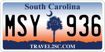SC license plate MSY936