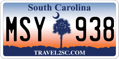SC license plate MSY938