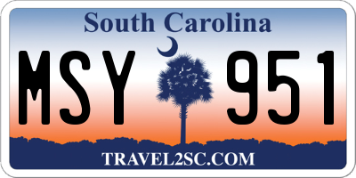 SC license plate MSY951