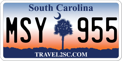 SC license plate MSY955