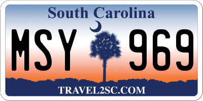 SC license plate MSY969