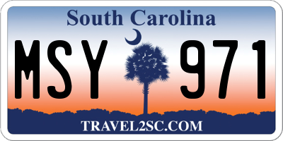 SC license plate MSY971
