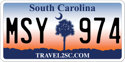 SC license plate MSY974
