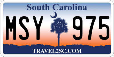 SC license plate MSY975