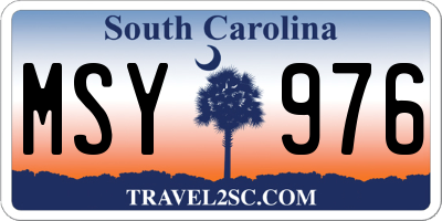 SC license plate MSY976