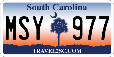 SC license plate MSY977