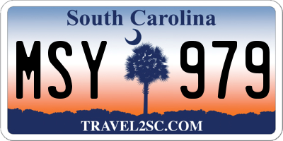 SC license plate MSY979