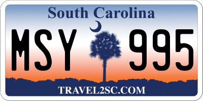 SC license plate MSY995