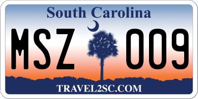 SC license plate MSZ009