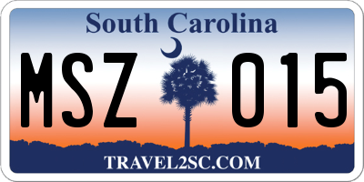 SC license plate MSZ015