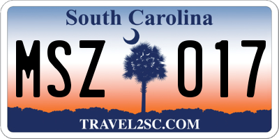 SC license plate MSZ017