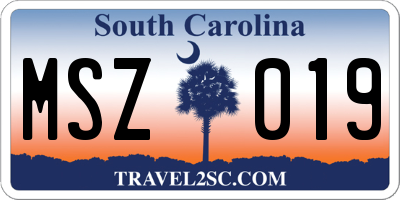 SC license plate MSZ019