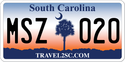SC license plate MSZ020