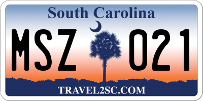 SC license plate MSZ021