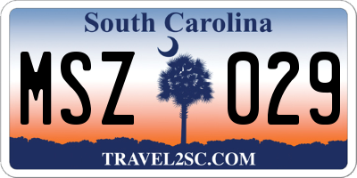 SC license plate MSZ029