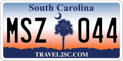 SC license plate MSZ044