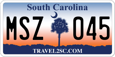 SC license plate MSZ045