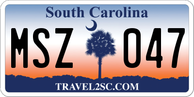 SC license plate MSZ047
