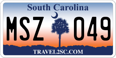 SC license plate MSZ049