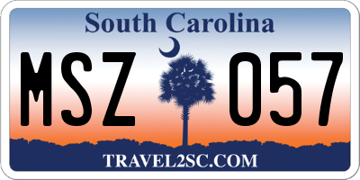 SC license plate MSZ057