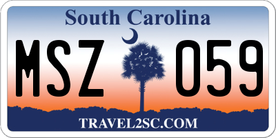SC license plate MSZ059