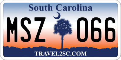SC license plate MSZ066
