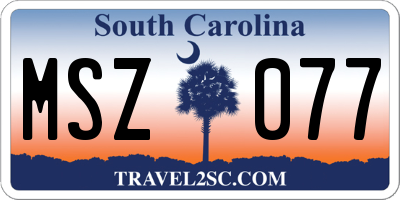 SC license plate MSZ077