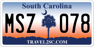 SC license plate MSZ078