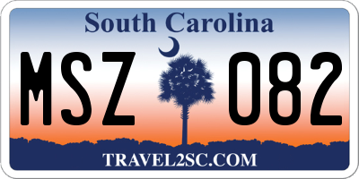 SC license plate MSZ082