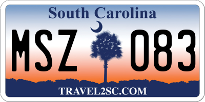 SC license plate MSZ083