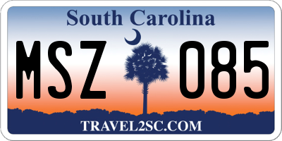 SC license plate MSZ085