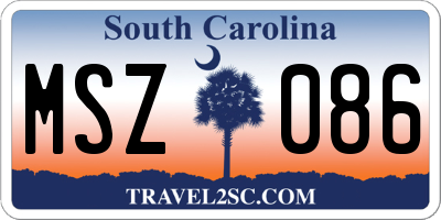 SC license plate MSZ086