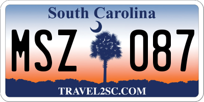 SC license plate MSZ087