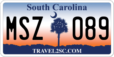 SC license plate MSZ089