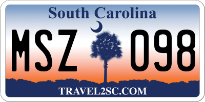 SC license plate MSZ098