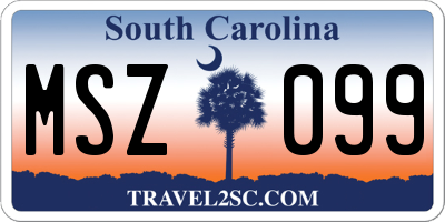 SC license plate MSZ099