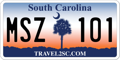 SC license plate MSZ101
