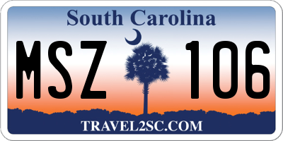 SC license plate MSZ106
